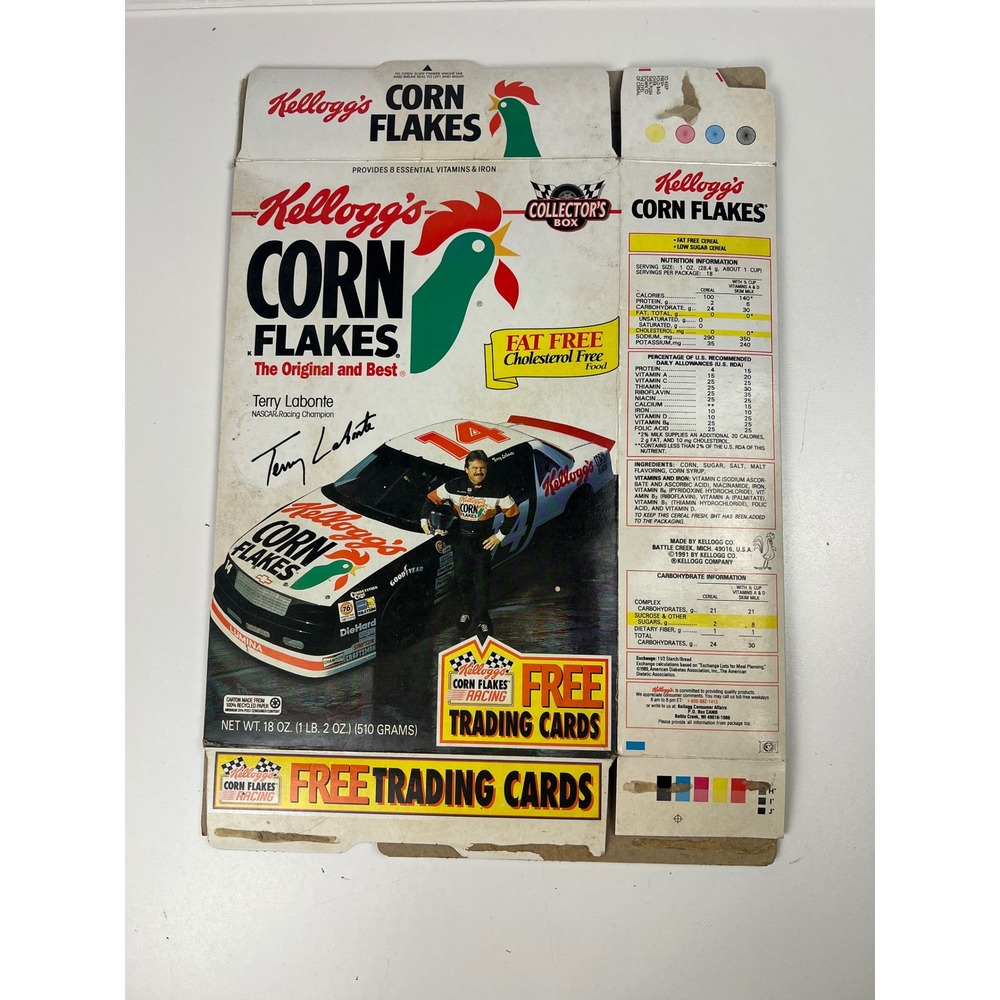 Kelloggs Corn‎ Flakes Cereal Box Collector Box Terry Labonte Racing 1st Edition